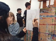 Zdjęcia z warsztatów rysunkowych u Aleksandra Konarzewskiego I 2026 r. - fot. Grzegorz Rusinek